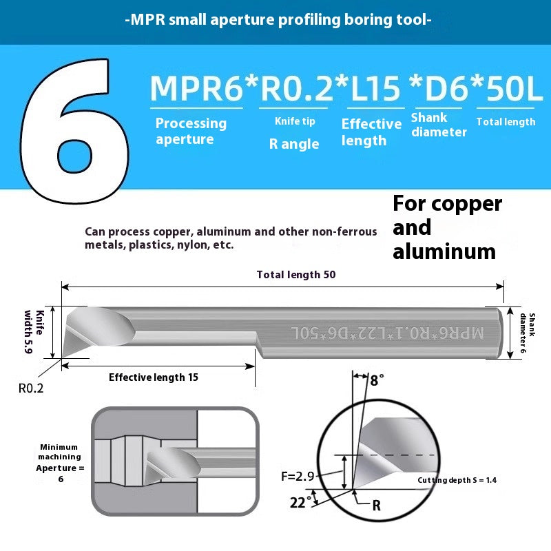 1129-CNC Small Bore Boring Tools MPR Copy Boring Turning Tools for Stainless Steel, Copper and Aluminum Lathe Micro Small Boring Tools Shandong Denso Pricision Tools Co.,Ltd.